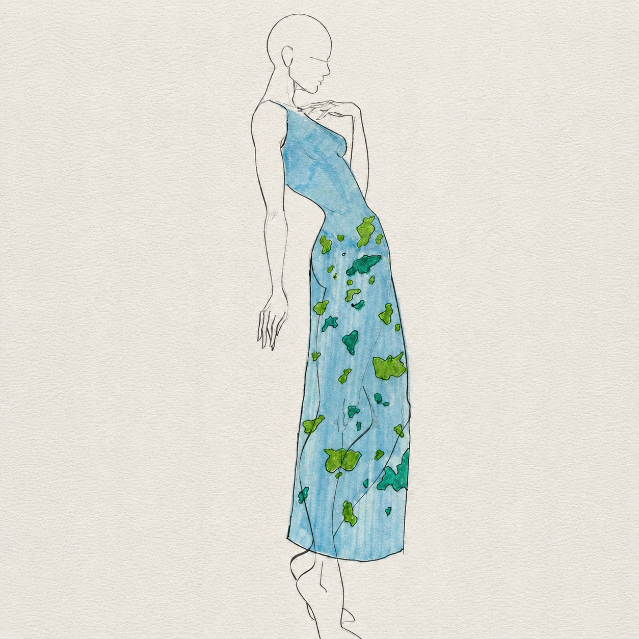 Original sketch for the Archipelago dress.