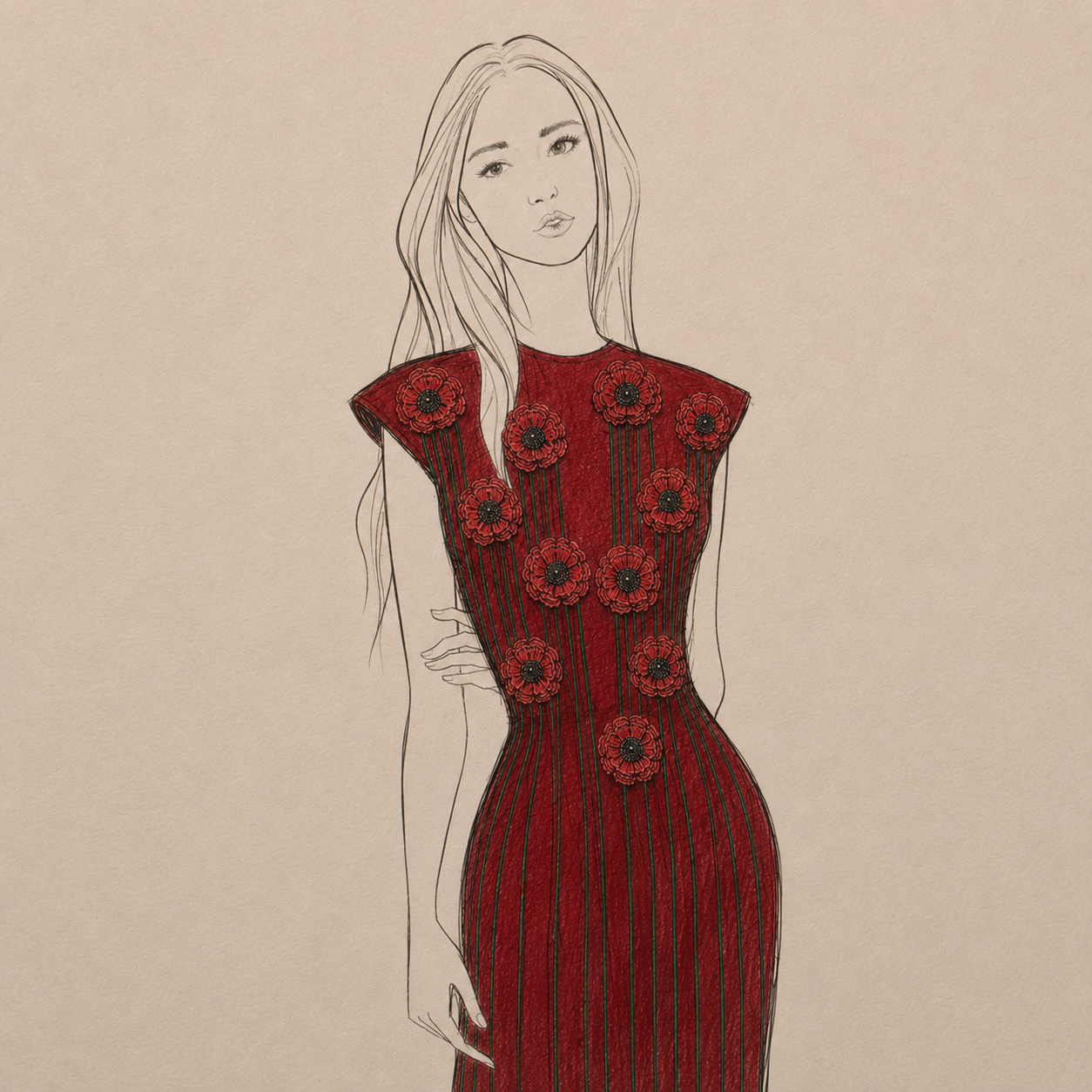Original sketch for Poppy love.