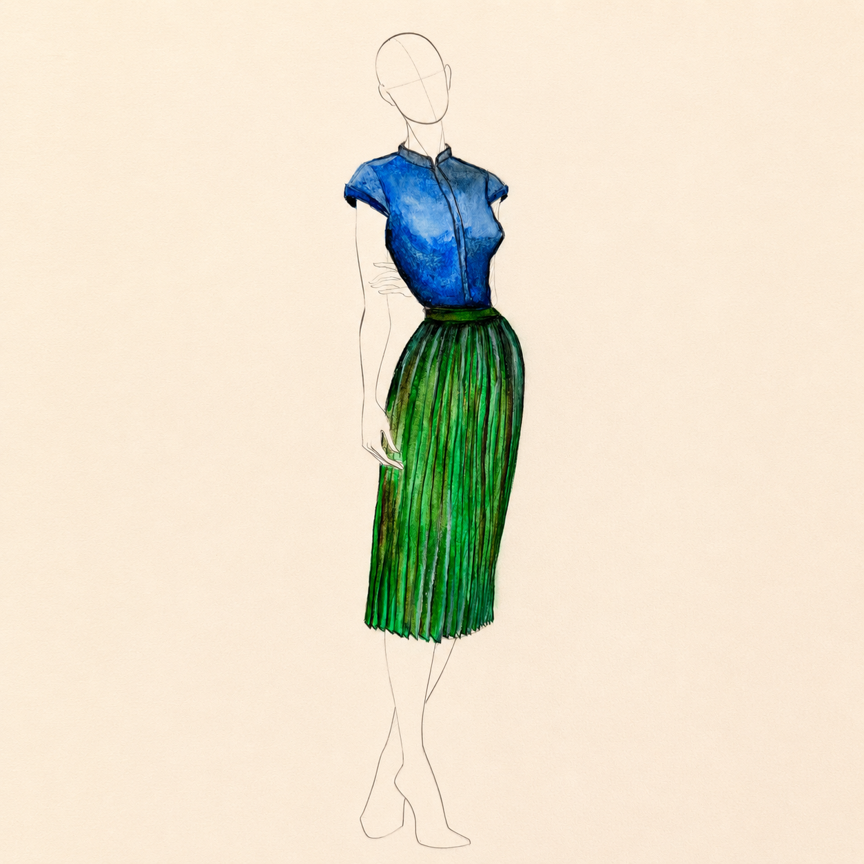 Original sketch for Sky through leaves.